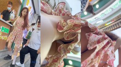 偷窥买奶茶的漂亮小姐姐 皮肤白皙身材苗条 小内内饱满大屁屁